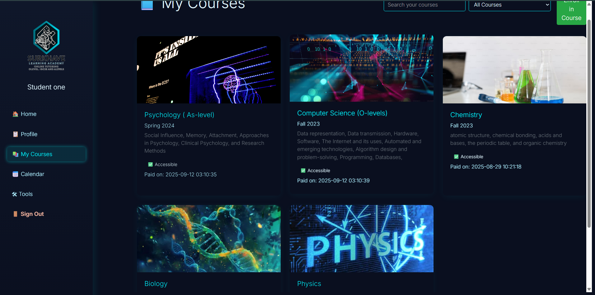 Surkhave Learning Management System Screenshot